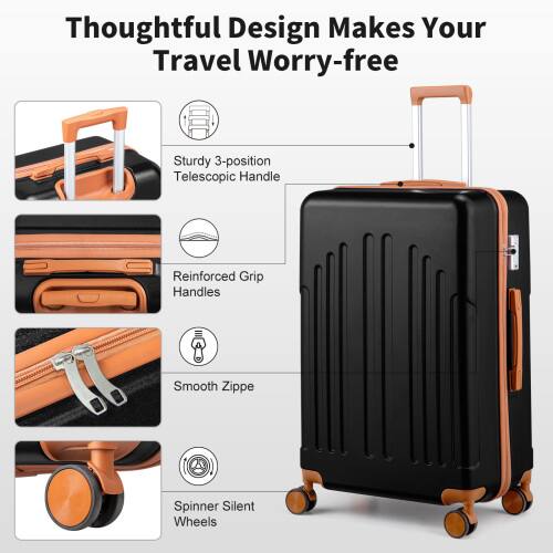 Thoughtful Design Makes Your Travel Worry-free

- Sturdy 3-position Telescopic Handle
- Reinforced Grip Handles
- Smooth Zipper
- Spinner Silent Wheels