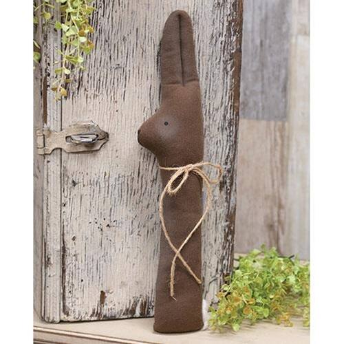 Angle. BreeBe - Primitive Chocolate Peeking Bunny - Brown.