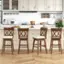 Alt View 4. Costway - 1 PCS 30" Bar Stool Wooden Chair with Contoured Backrest Swivel Padded Seat for Kitchen - Beige/Brown.