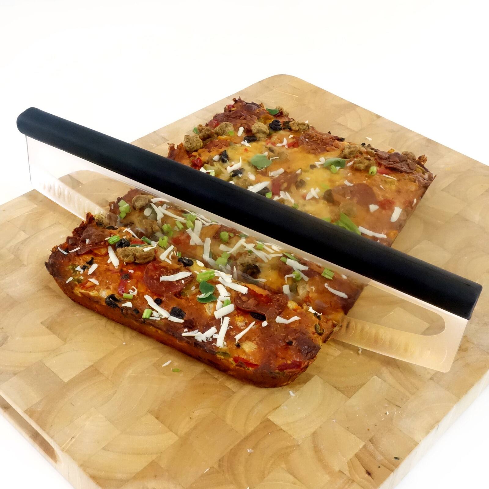 Alt View 4. Norpro - Grip EZ Multi Use Rocking Pizza Cuttler with Scallops - Black.