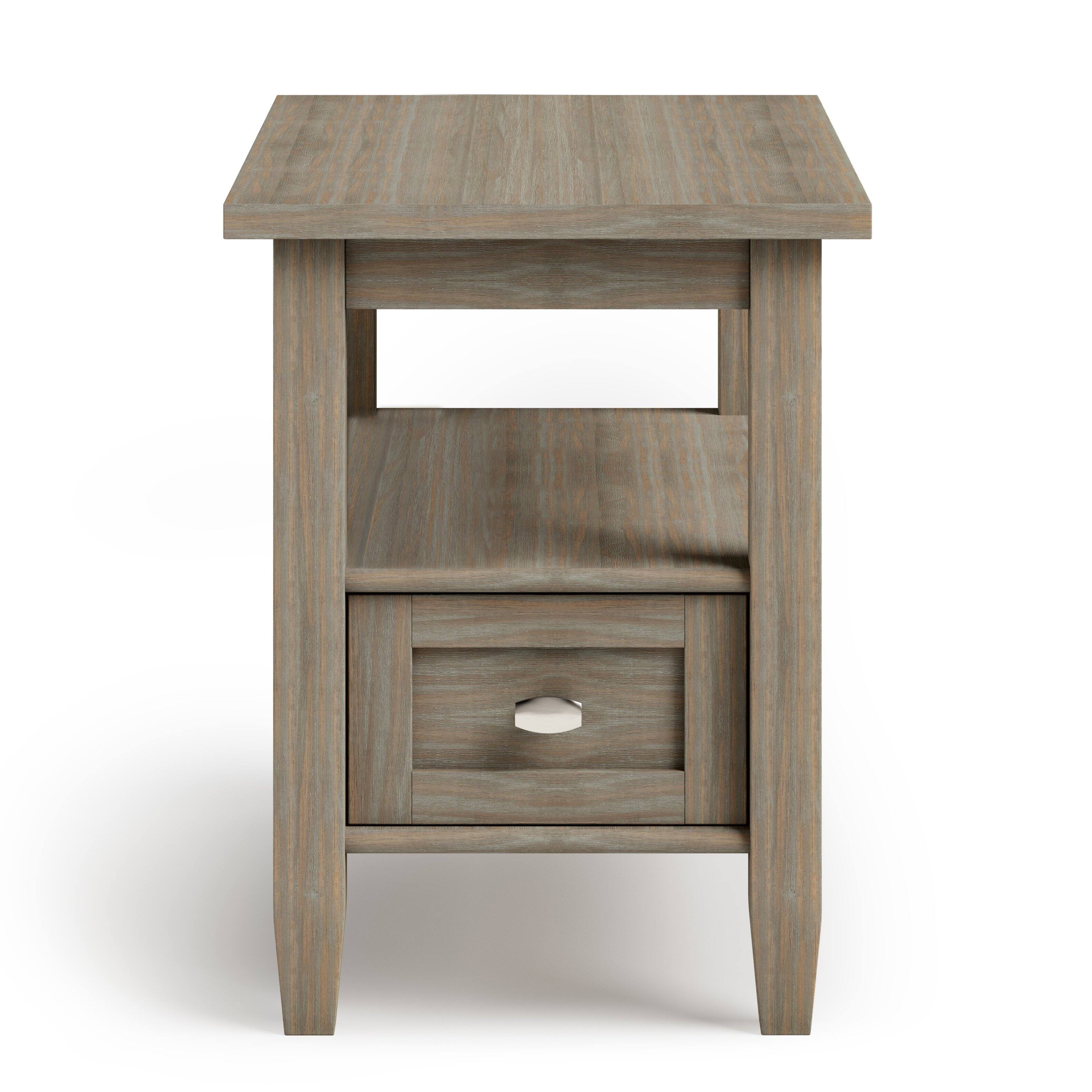 Alt View 13. Simpli Home - Warm Shaker SOLID WOOD 14 inch Wide Rectangle Transitional Narrow Side Table in Distressed Grey - Distressed Grey.