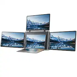 INVZI - MagHub Quad Max 18.5" Portable Monitor for Laptops - Quad Screen Laptop Extender with Foldable Multi-Screen Workspace, U