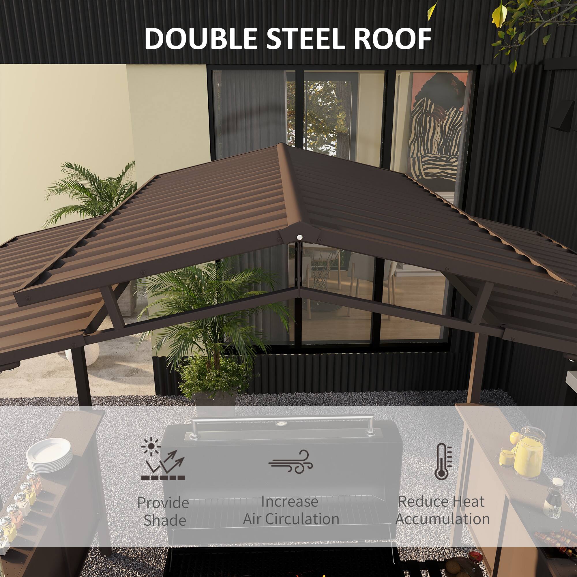 DOUBLE STEEL ROOF
Provide Shade
Increase Air Circulation
Reduce Heat Accumulation
