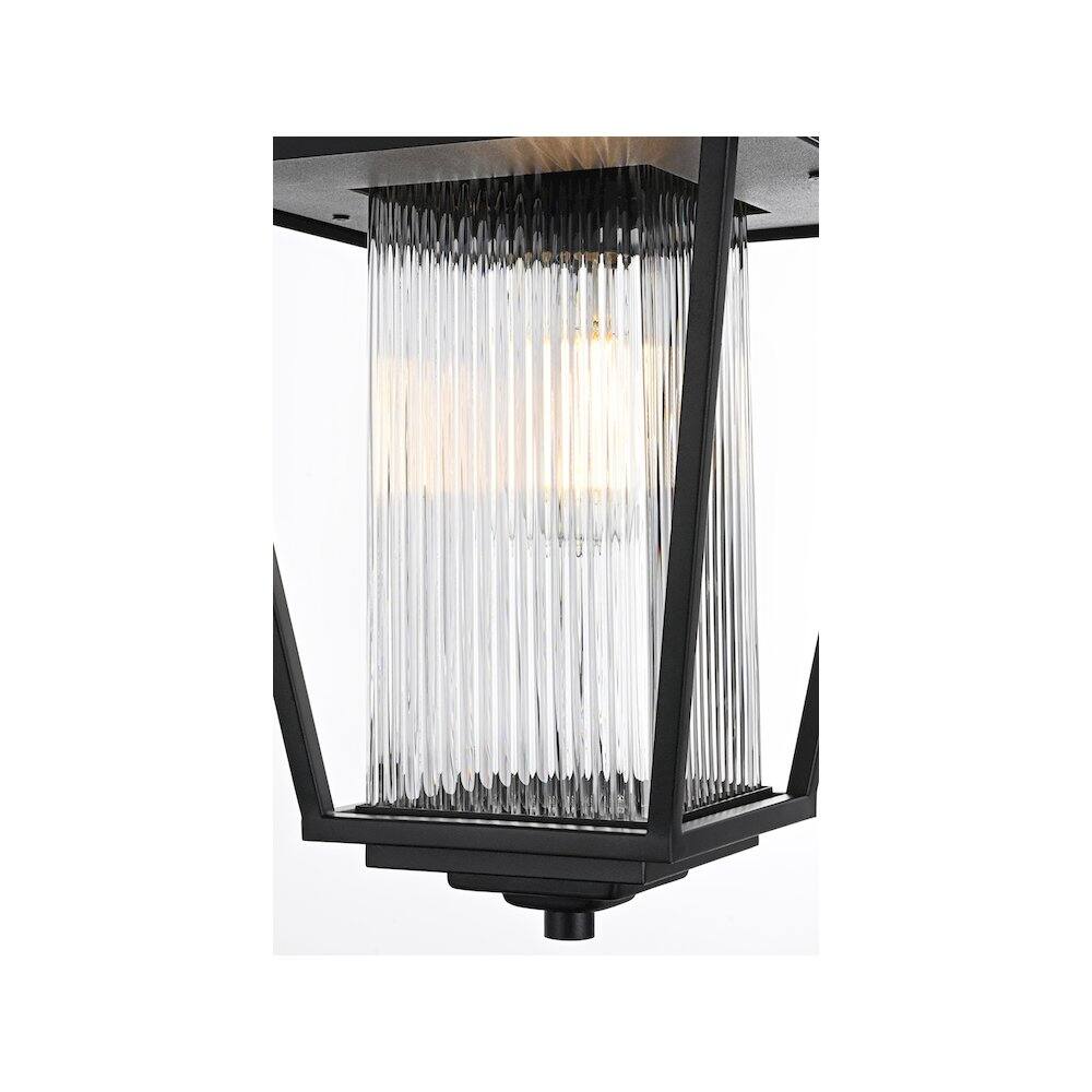Alt View 2. Elegant Lighting - York 7 inch Outdoor Pendant in Black - Black.