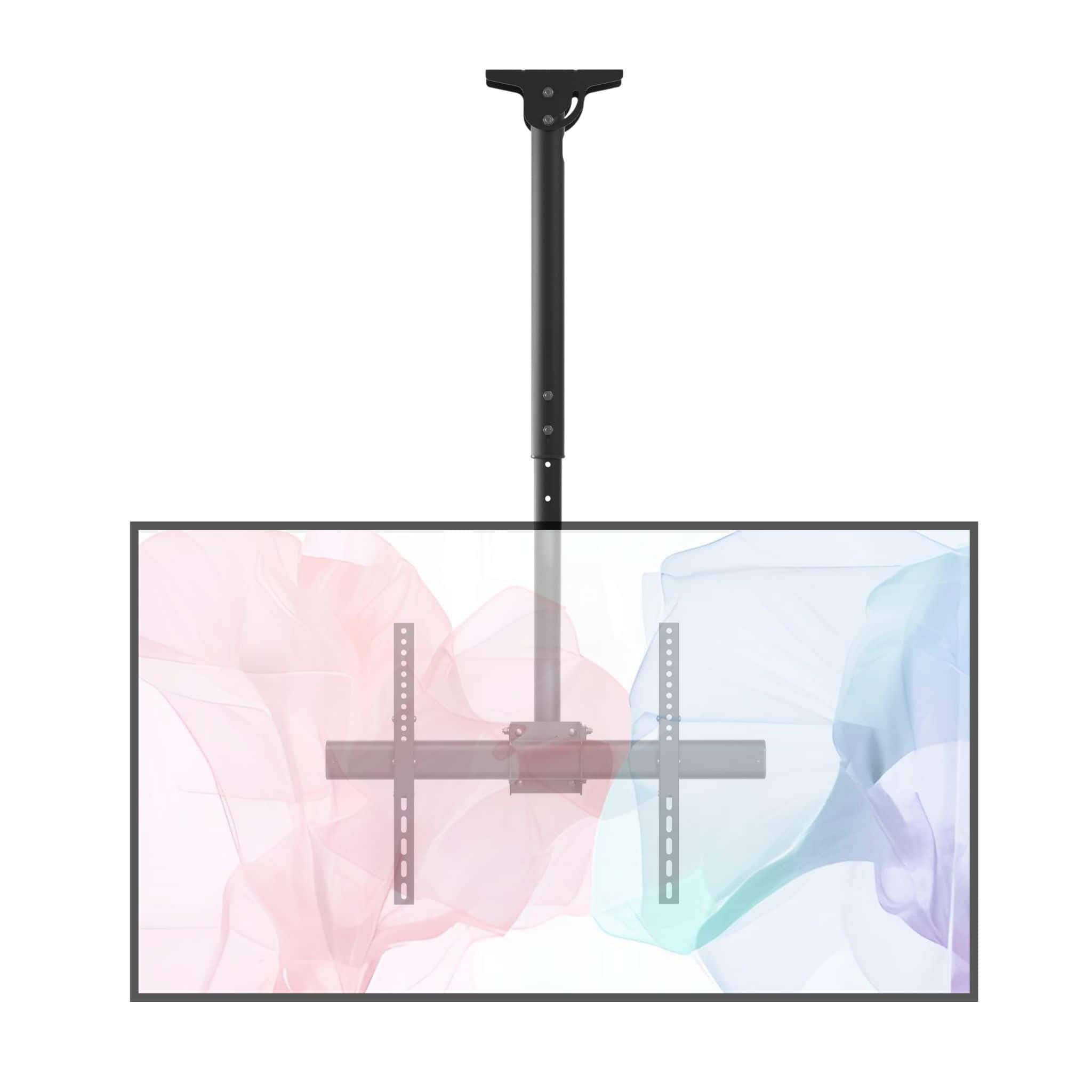 Front. ProMounts - Ceiling TV Mount – 37–90″ Screens, 110 lb Capacity, 360° Swivel, -25° to 0° Tilt - Black.
