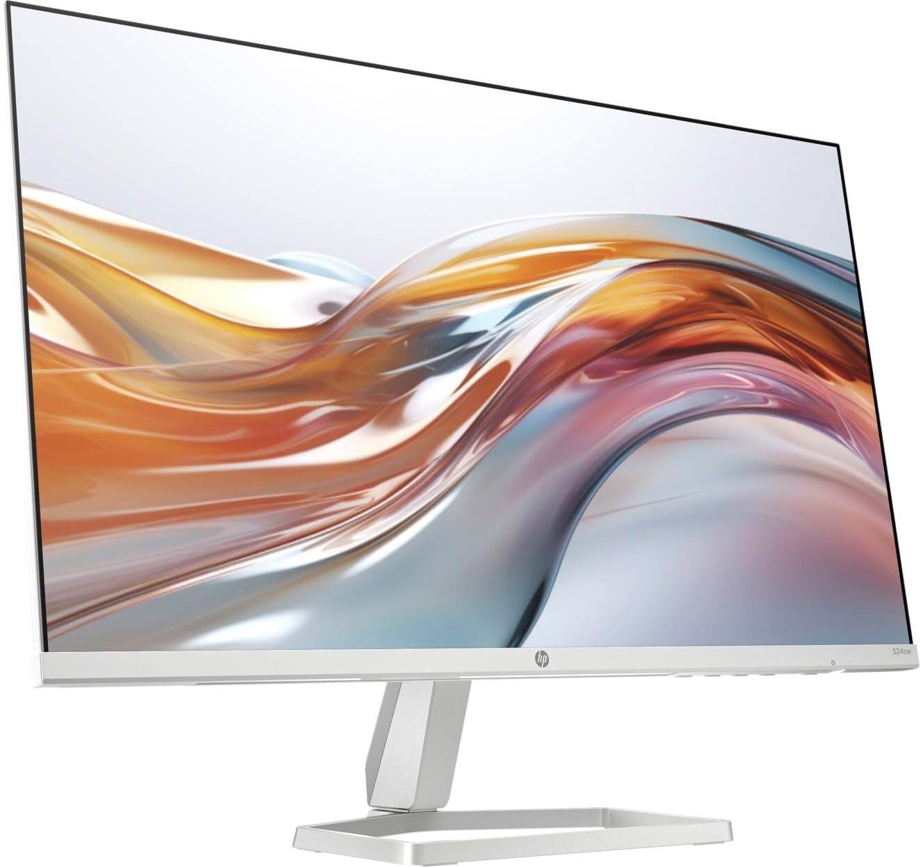 Left. HP - Series 5 24" 300 nits IPS FHD Monitor, Adjustable Tilt, Flicker Free, Anti-Glare, Low-Blue Light Filter w/USB Hub - White/Silver.