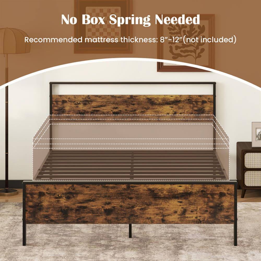 No Box Spring Needed  
Recommended mattress thickness: 8"-12" (not included)