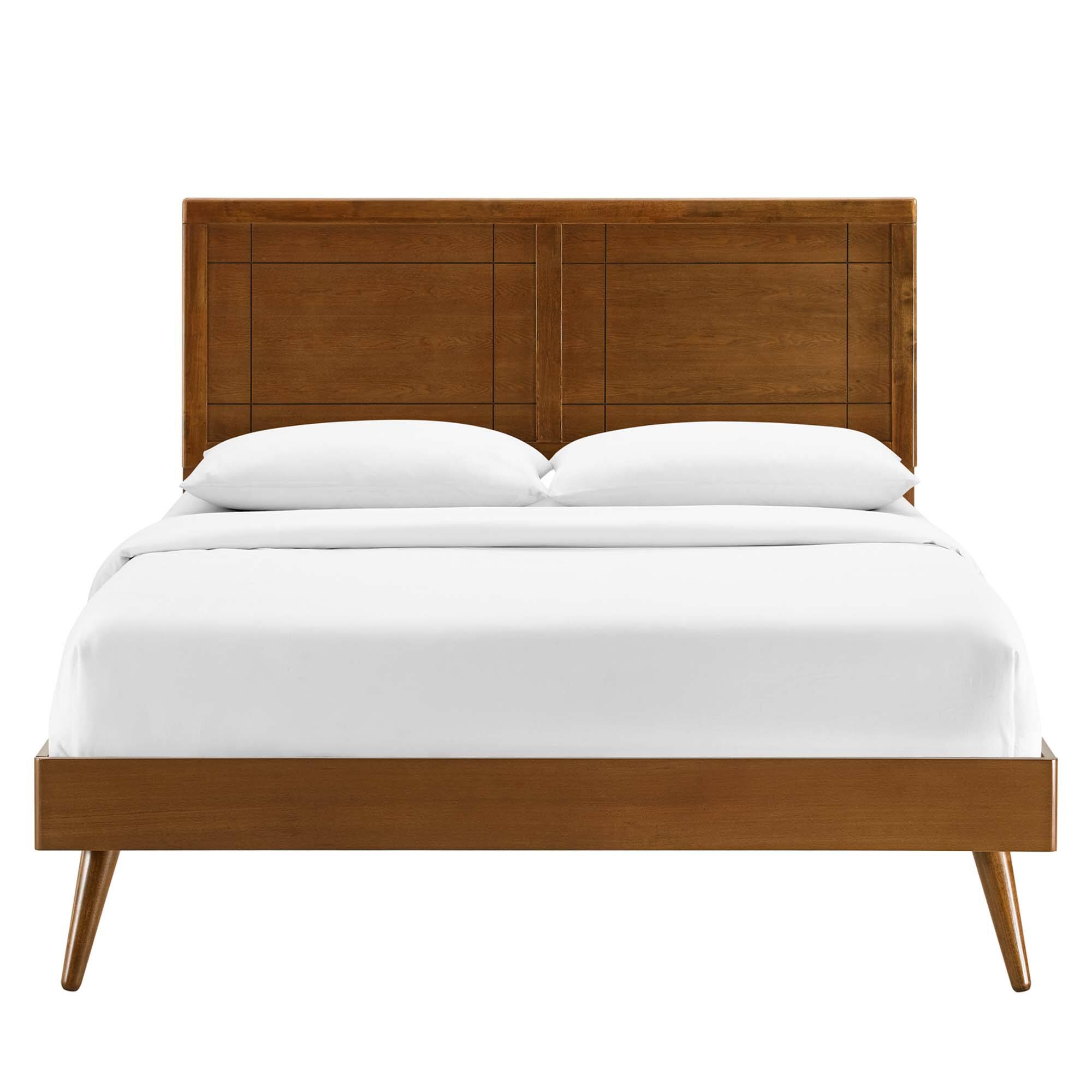 Alt View 7. Modway - Marlee Wood Full Platform Bed With Splayed Legs - Brown.