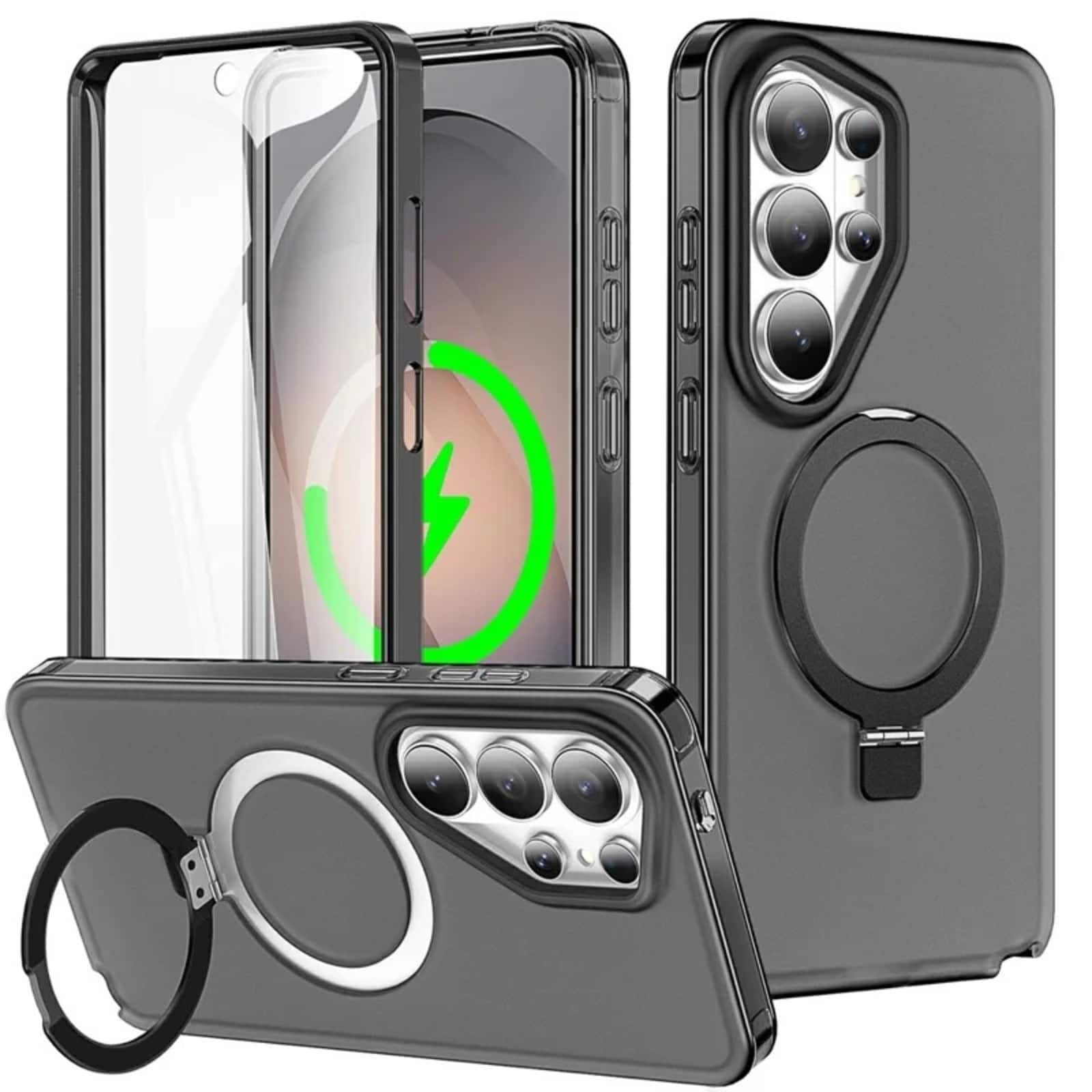 UUCOVER - Magnetic Kickstand Case for Samsung Galaxy S26 Ultra with PET Screen Protector, Metal Ring Holder, Matte Full Body Cover - Black price history on PriceWatchPro