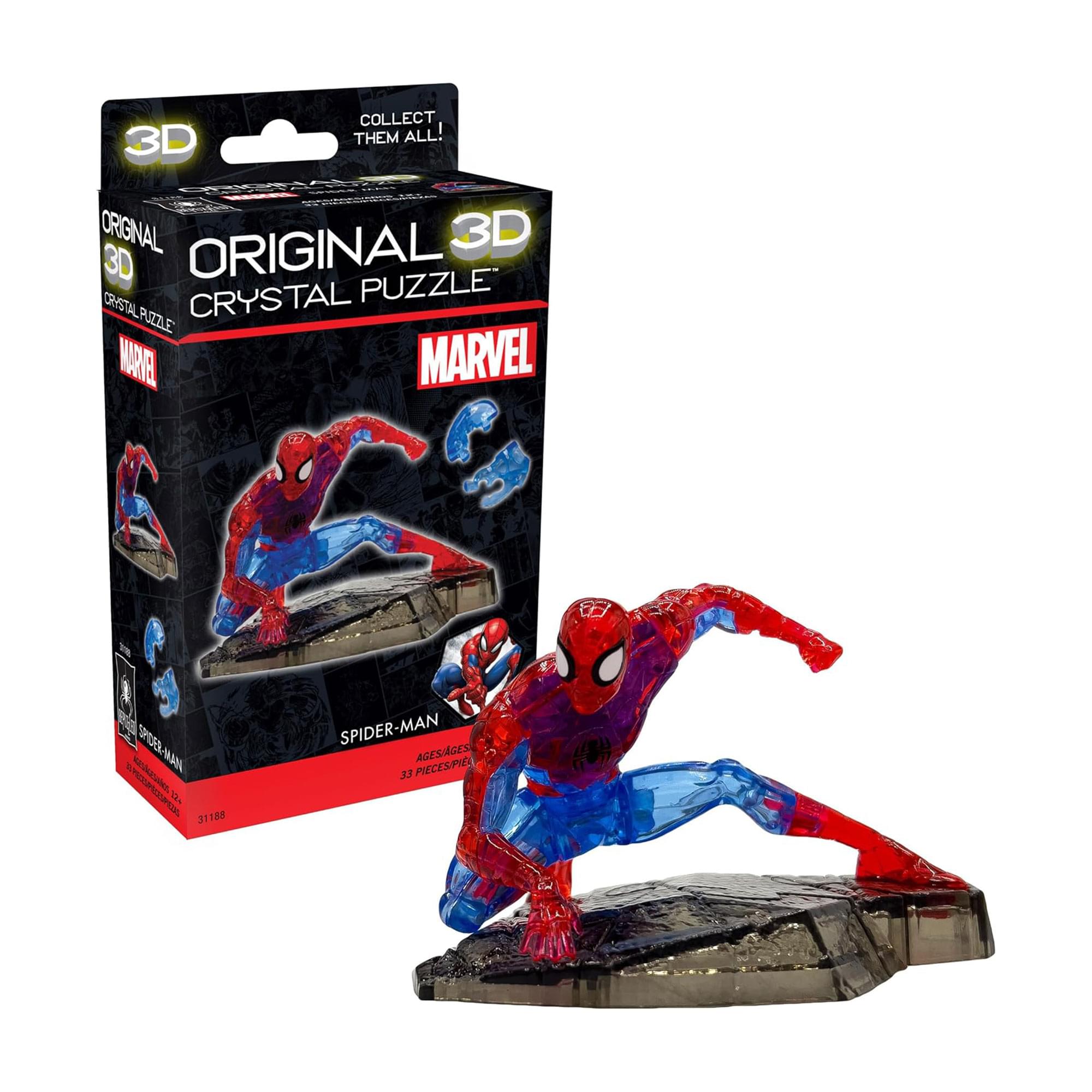 COLLECT 3D THEM ALL!  
ORIGINAL 3D CRYSTAL PUZZLE  
MARVEL  
SPIDER-MAN  
AGES 8+  
33 PIECES/PIECES  
31188
