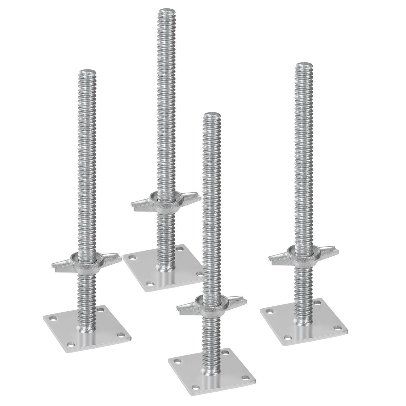 Alt View 5. VEVOR - 4-Pack Adjustable Leveling Jacks, 18.2 In Adjustable Height & 3307lbs/1500kg Total Load Capacity Scaffold Jacks Feet - Silver.
