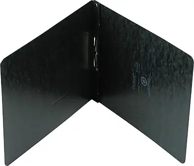 Front. Oxford - Pressboard Report Cover, Prong Clip, Letter, 2" Capacity - Black.