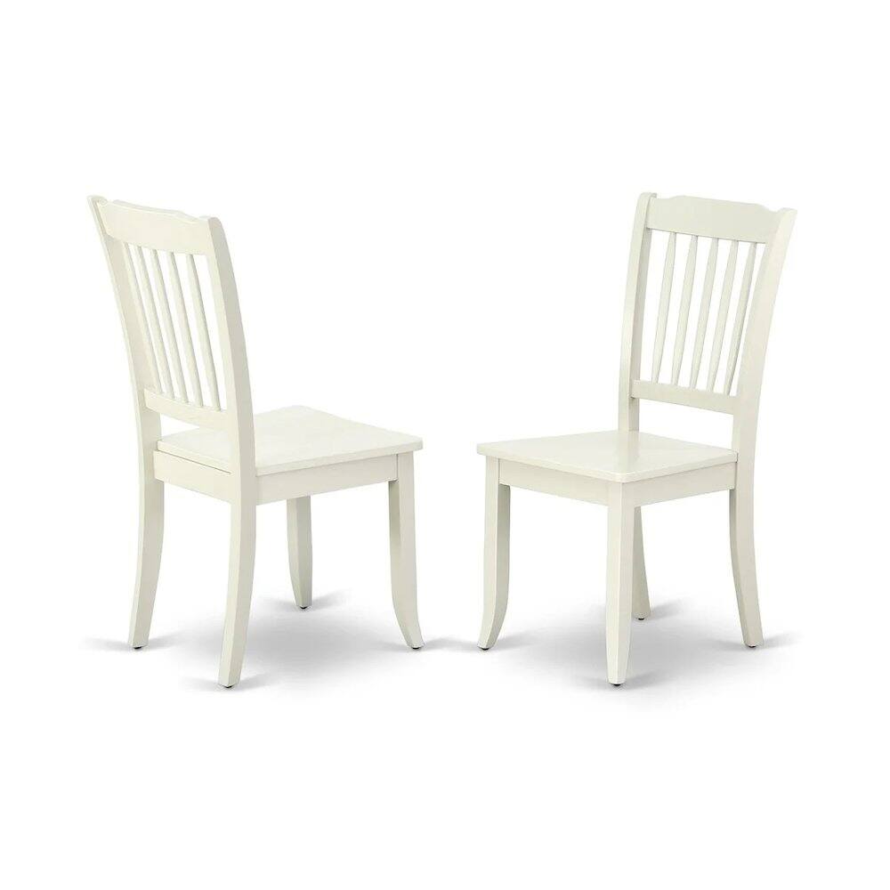 Back. East West Furniture - Dining Chair Linen White - Brown.