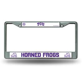 Rico Industries - TCU Texas Christian University Horned Frogs - 12" x 6" Standard Size - Chrome Metal License Plate Frame - Multi