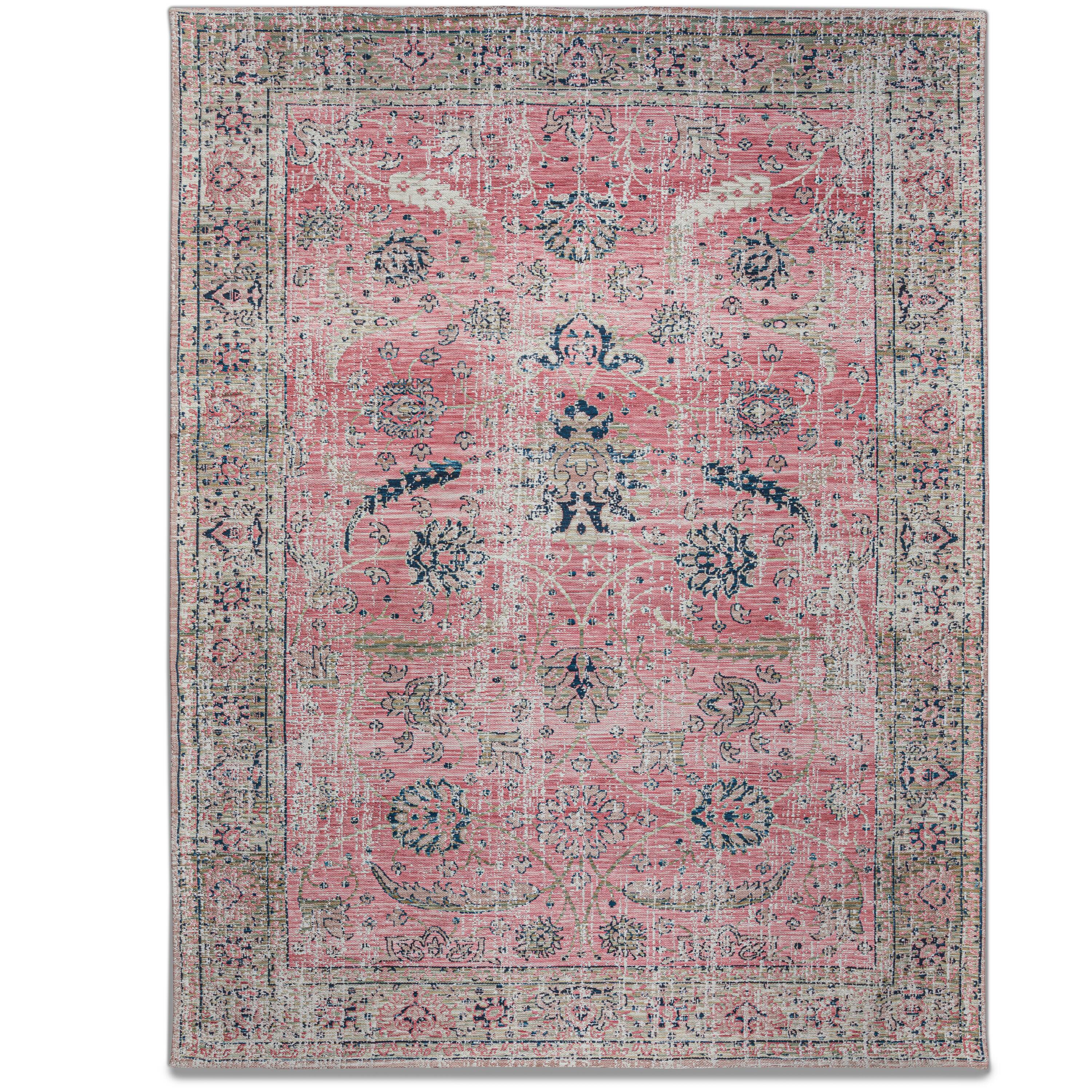 Left. Simpli Home - Coleman 8 x 10 Area Rug - Pink,Blue.