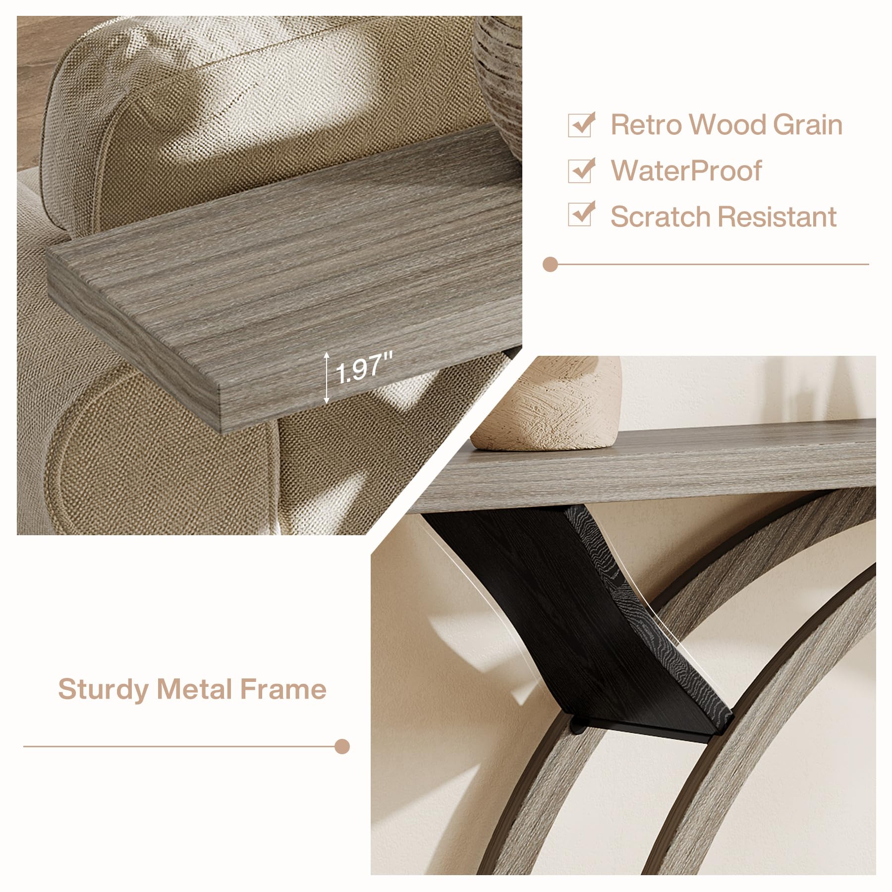 - Retro Wood Grain
- WaterProof
- Scratch Resistant
- 1.97"
- Sturdy Metal Frame