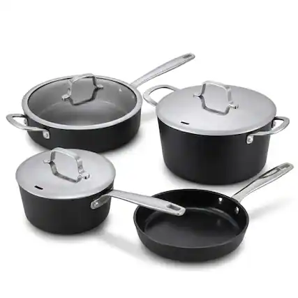 Front. Alva - Alva Maestro 7-Piece Healthy Ceramic Nonstick Cookware Set – PFAS-Free, Induction & Oven Safe - Black.