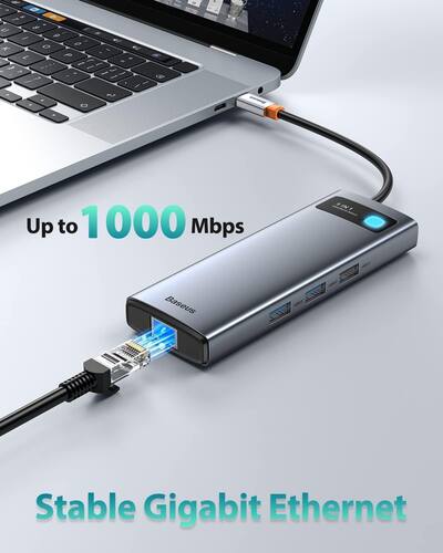 Baseus Station D'Accueil USB C 7 En 1 - Double HDMI 4K, VGA, Triple Affichage, 100W PD - MacBook Dell HP Lenovo