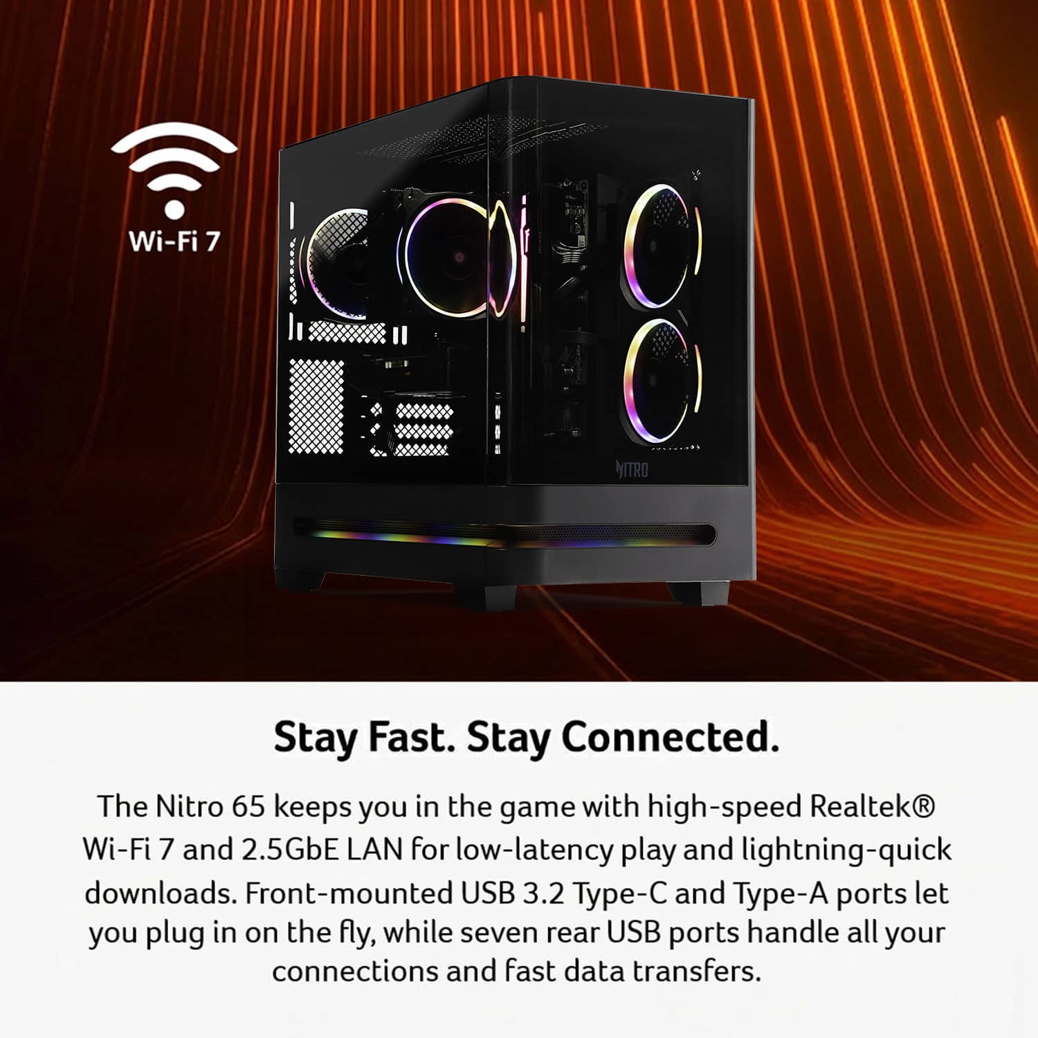 Acer Nitro 65 Gaming Desktop AMD Ryzen 9 9900X 2024 NVIDIA GeForce