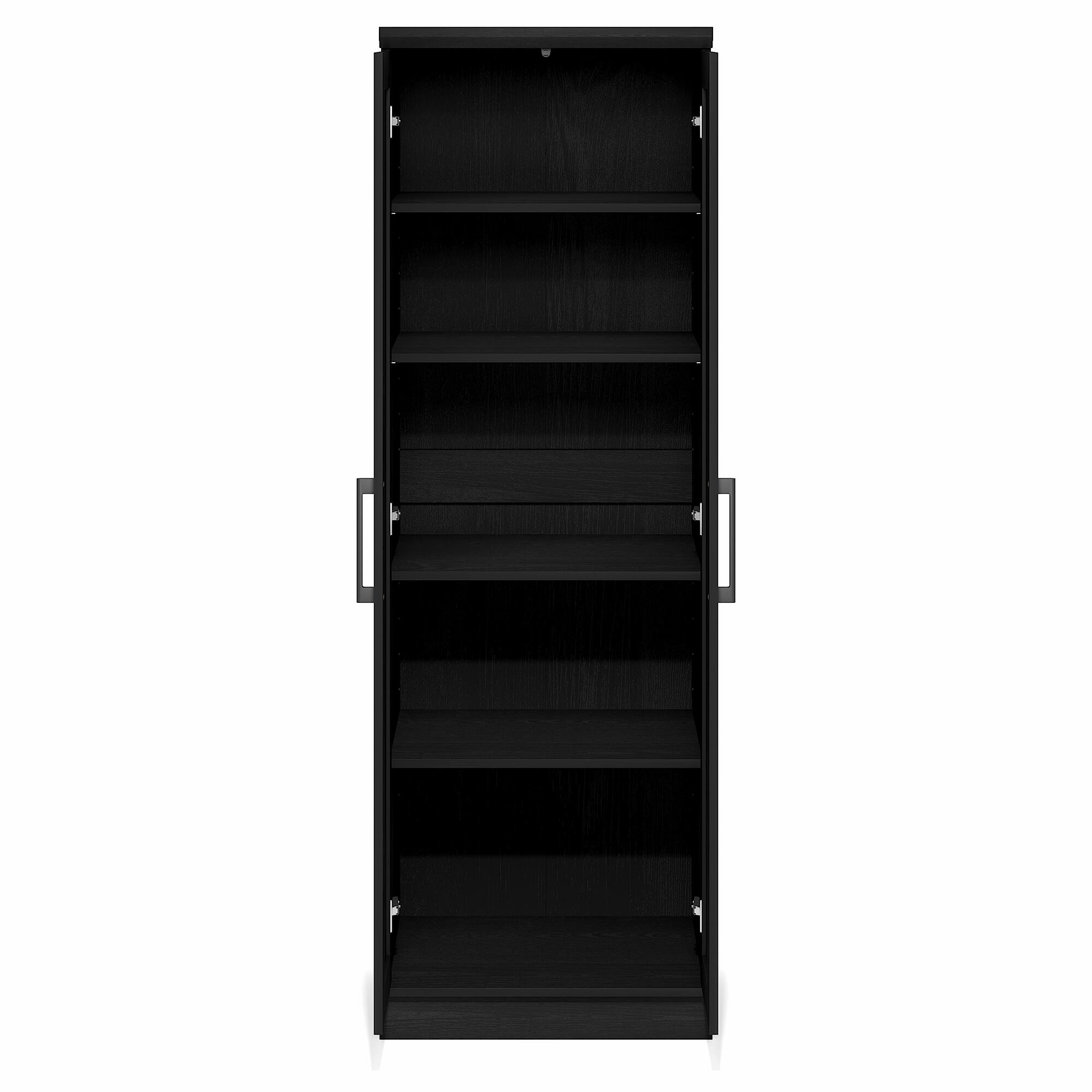 Alt View 7. Furinno - ROBIN Storage Cabinet, Pantry Cabinet with Adjustable Shelves, 23W with 2 Shaker-Doors, Kitchen Cabinet - Black Woodgrain.