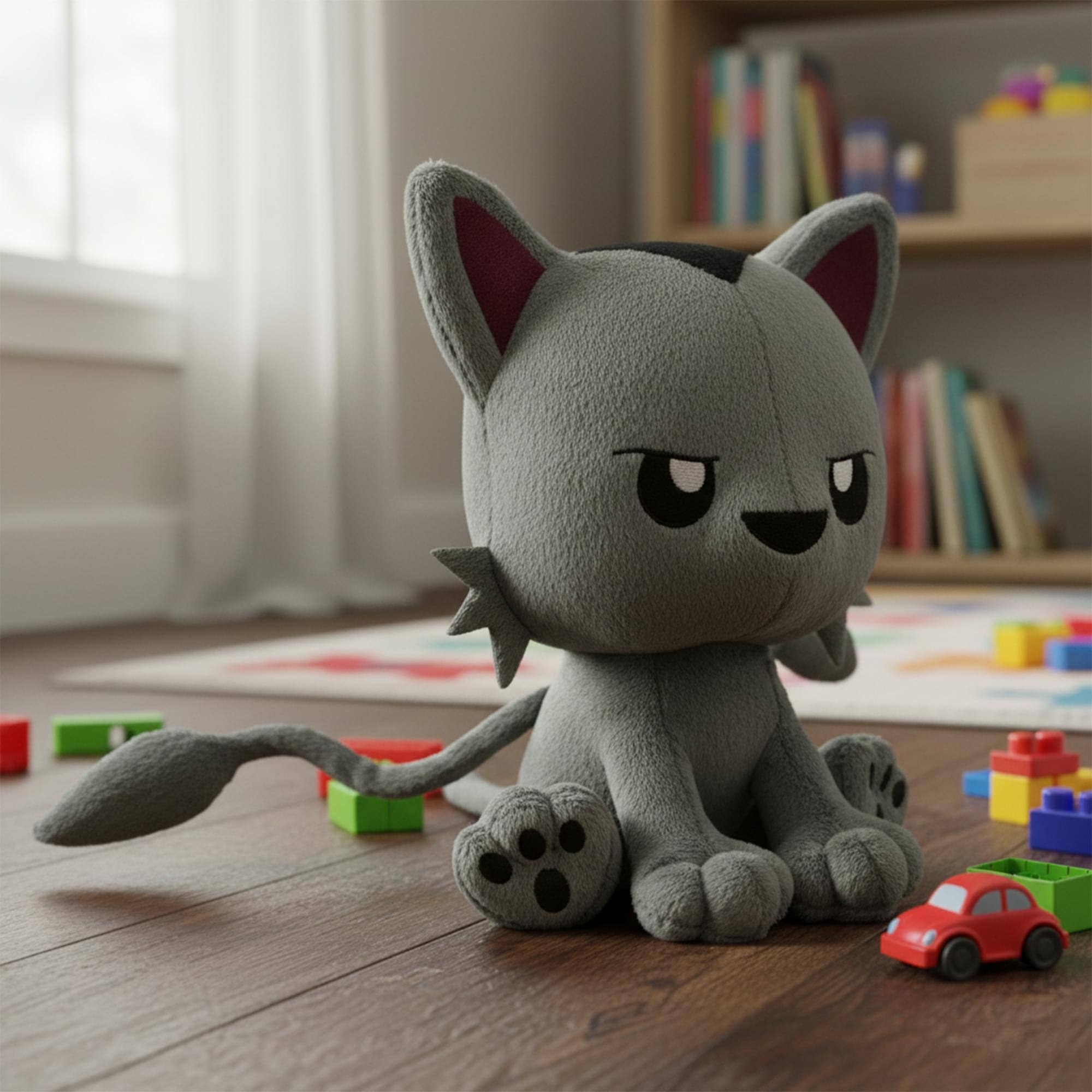 Alt View 3. Tentacle Kitty - Tentacle Kitty Campaign Critters Dungeon Coeurl Plush - Grey.