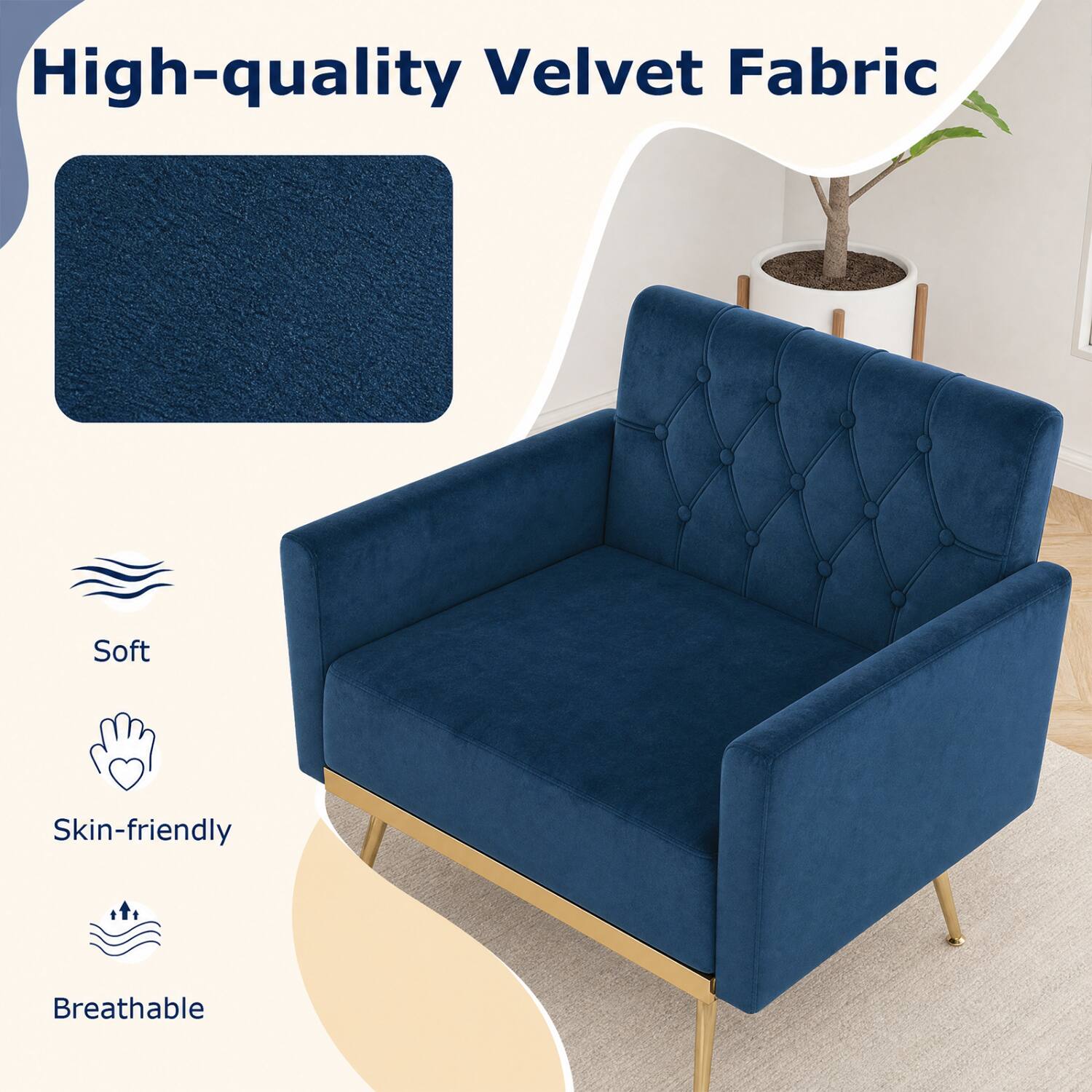 High-quality Velvet Fabric

- Soft
- Skin-friendly
- Breathable