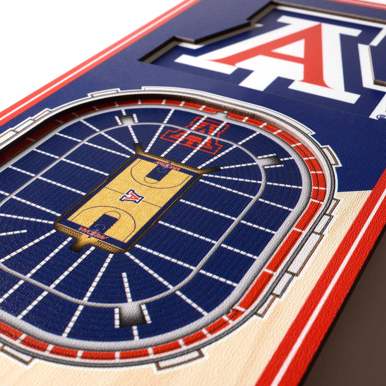 Alt View 1. YouTheFan - Arizona Wildcats 6'' x 19'' 3D StadiumView Banner - Multicolor.