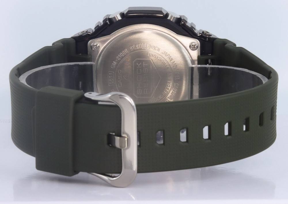 ST. STEEL BACK 2100B T JAPAN GM 5611 CASIO SHOCK RESIST TEL AB60RE CAS 380 SBOCK M

GM-2100B
ST. STEEL BACK
JAPAN
CASIO
SHOCK RESIST
WR100M
AB60RE