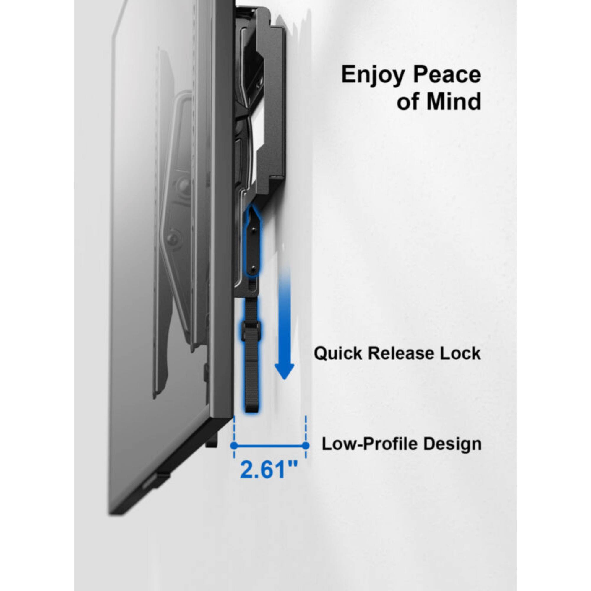 Enjoy Peace of Mind, Quick Release Lock, Low-Profile Design, 2.61"