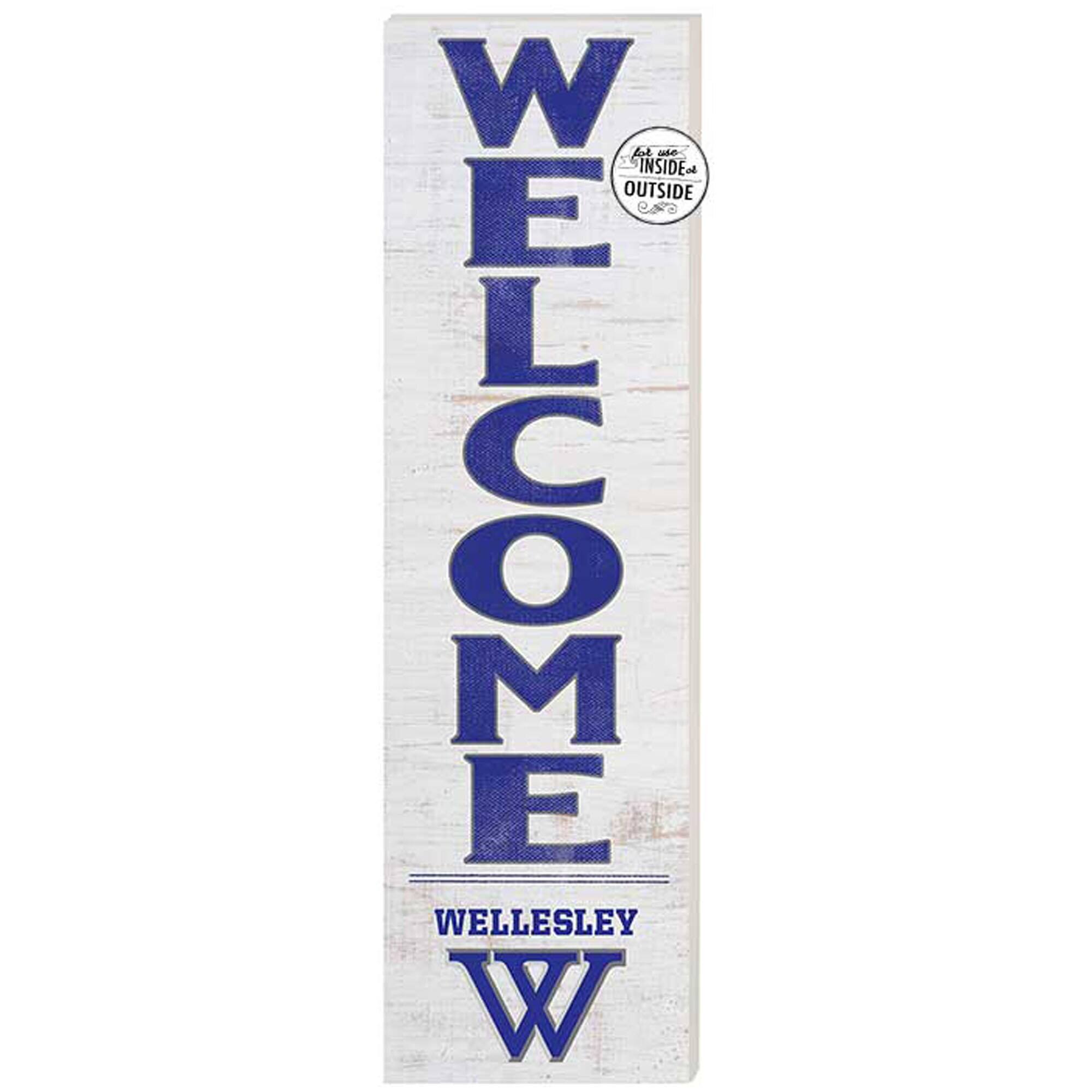 Wellesley Blue 10'' x 35'' Indoor/Outdoor Welcome Sign