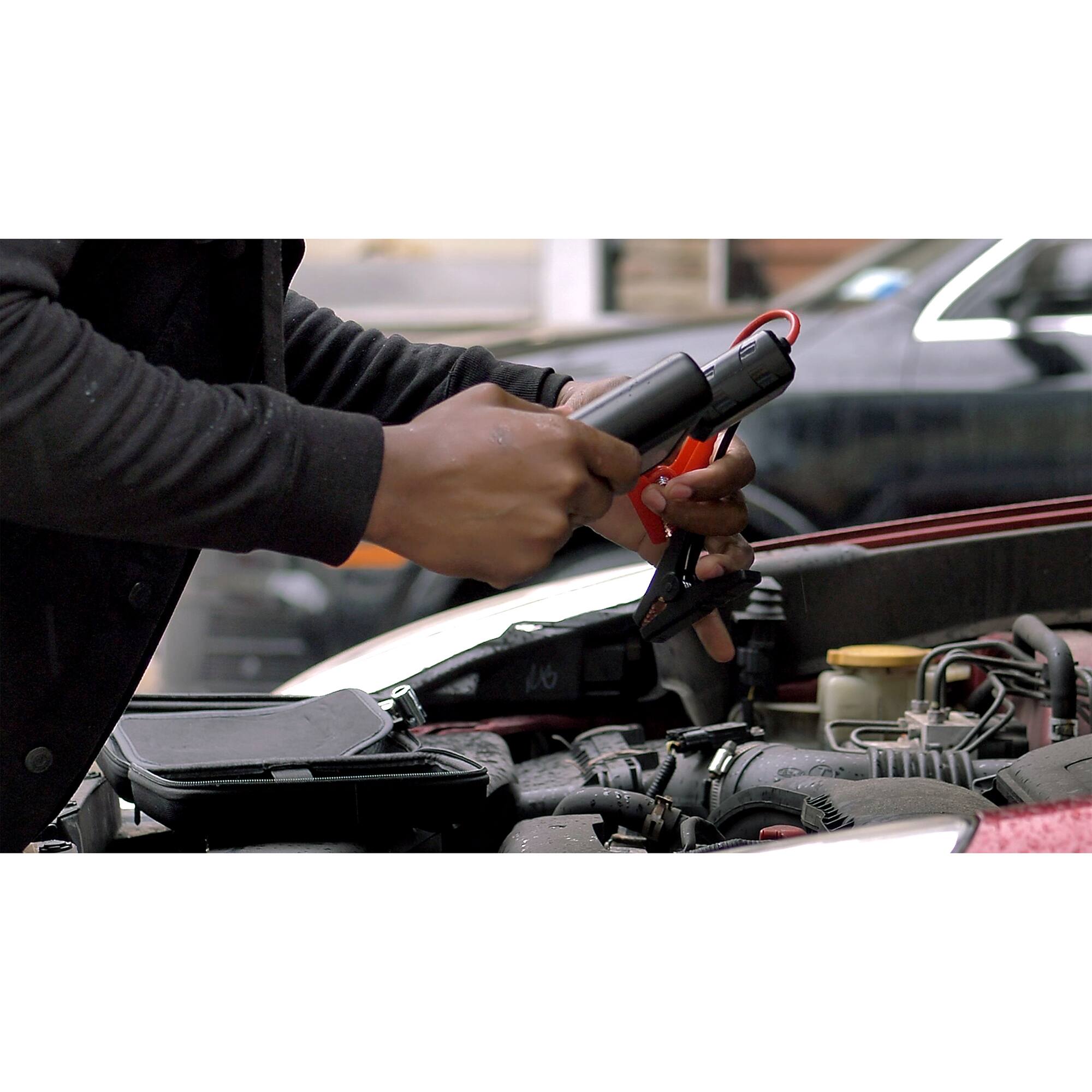 Alt View 12. ToughTested - Phoenix Jump Starter With Powerbank, Tire Inflator and Emergency Roadside Light - Black.