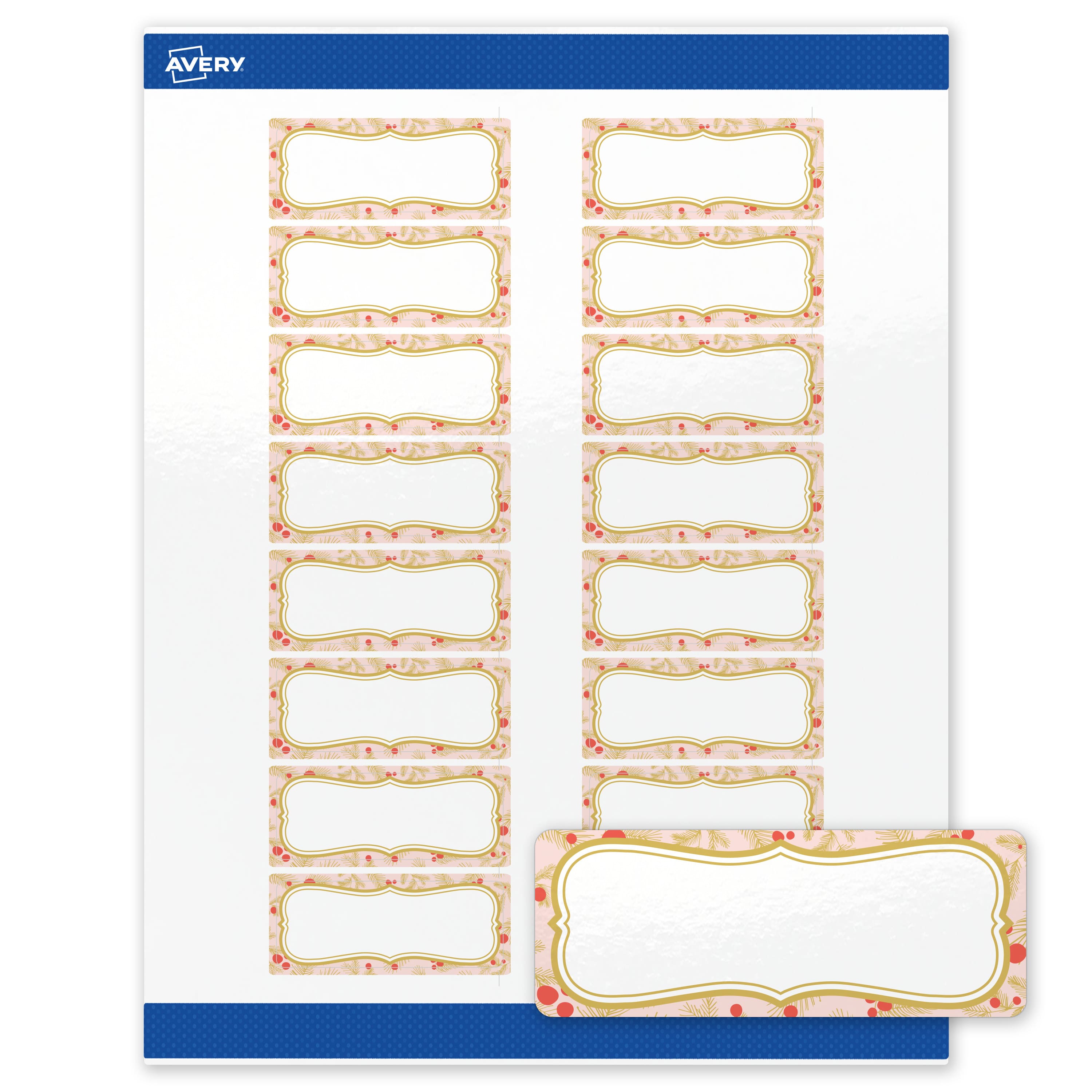 "Avery - Avery® Labels, 1"" x 2-5/8"", Gold-Pink Berries, Glossy, 160ct - White" price history on PriceWatchPro