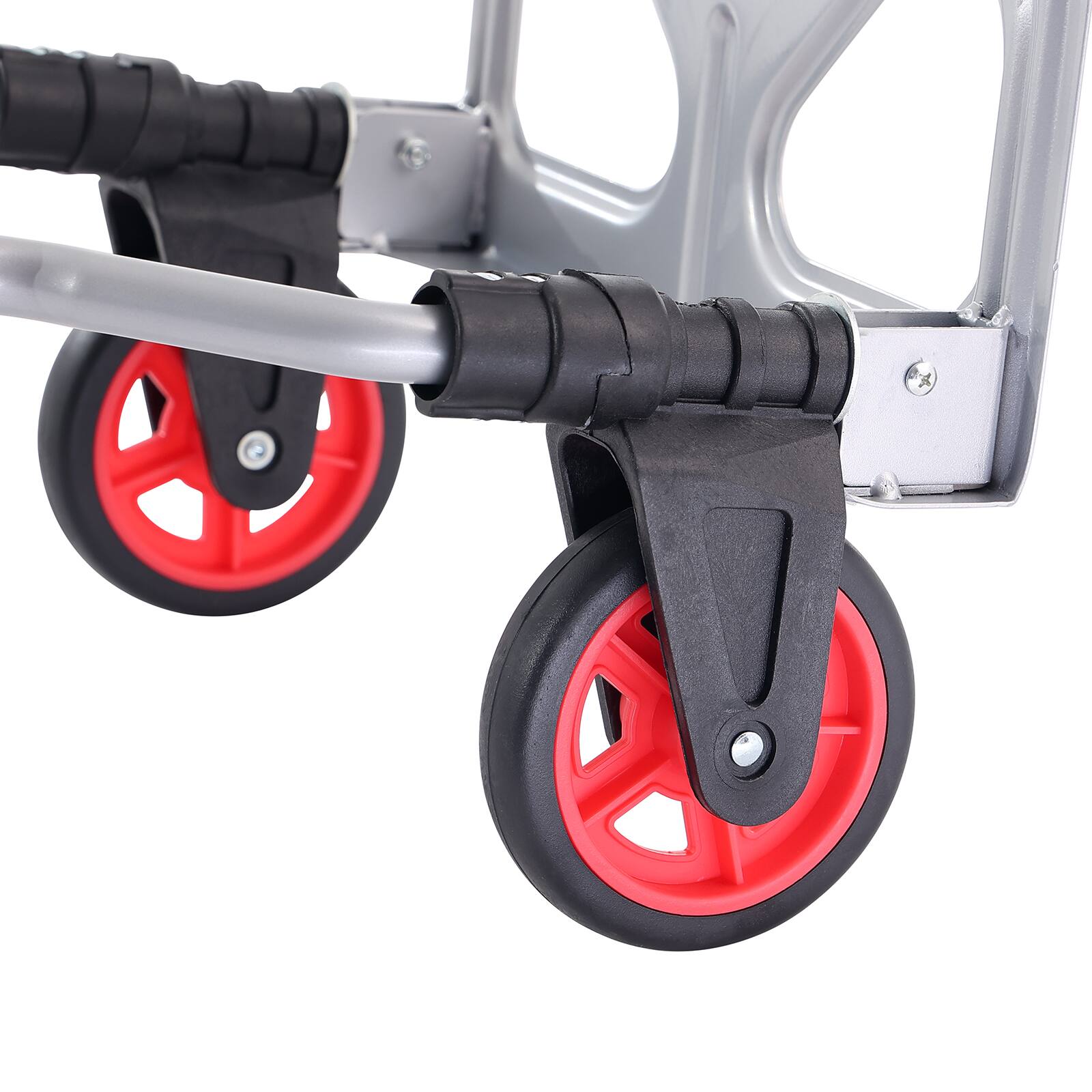 Left. LOVMOR - Folding Hand Truck and Dolly, 176-Lb Capacity Utility Cart with Telescoping Handle - Silver.