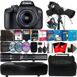 Canon - Refurbished Excellent - EOS Rebel T100 with EF-S 18-55mm f/3.5-5.6 III Lens Bundle - Black