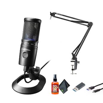 Audio Technica AT2020USB X Cardioid Condenser USB Microphone, Boom Audio Technica AT2020USB X Cardioid Condenser USB Microphone, Boom