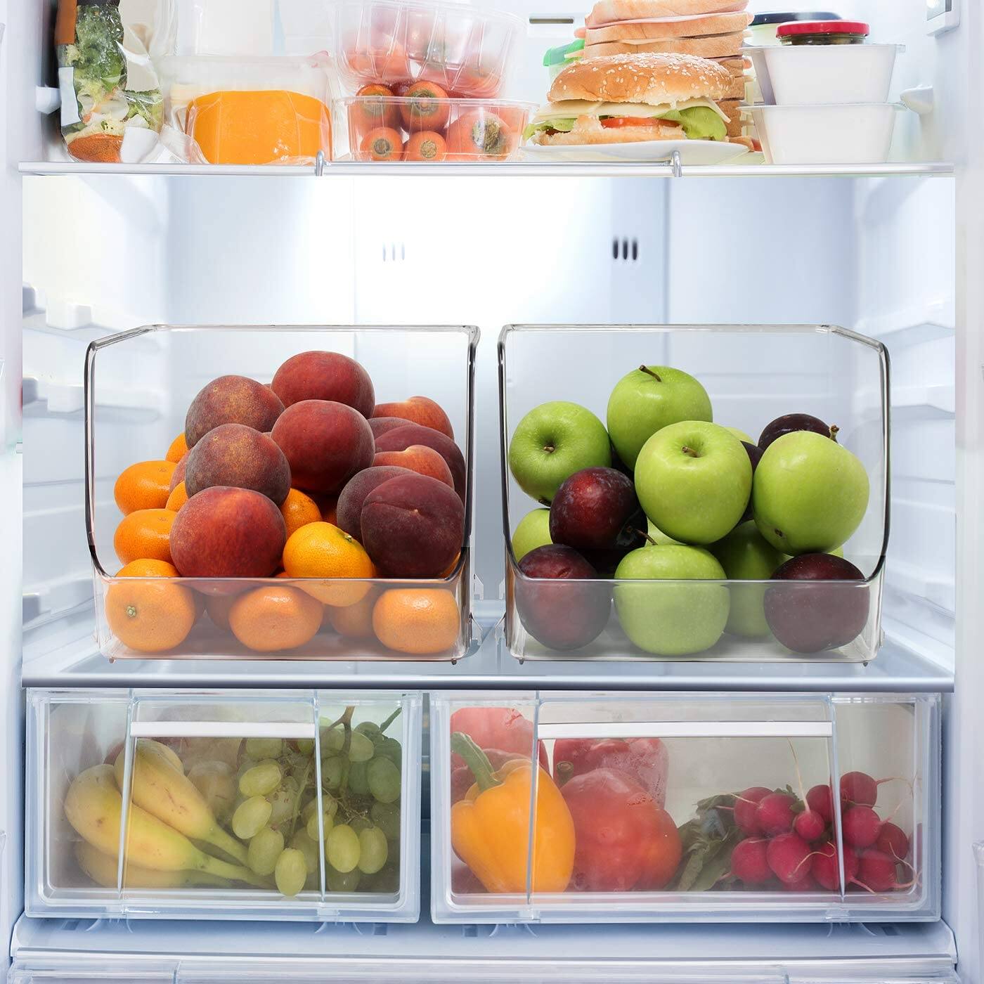 Alt View 4. Sorbus - Sorbus Open Plastic Storage Bins Clear Pantry Organizer Box Bin Containers for Organizing Kitchen Fridge - Clear.