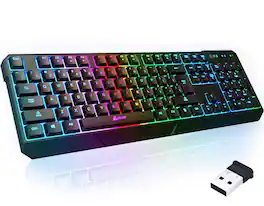 TECH SAFARI - Chroma Wireless - Rgb Backlit Gaming Rechargeable Pc Durable & Water-resistant Compatible With Ps4 Ps5 - Black