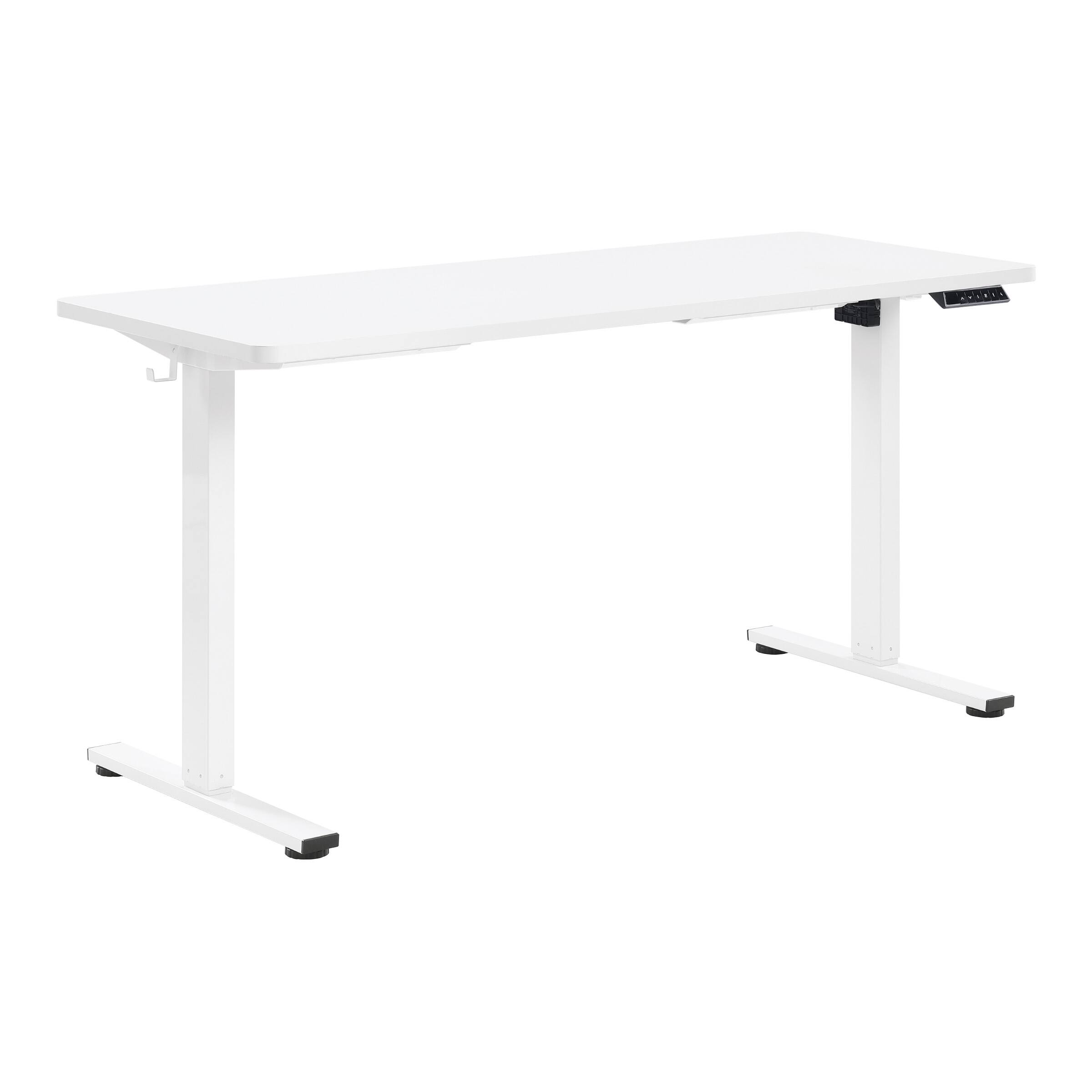 Angle. OSP Home Furnishings - 59"W Sit to Stand Electric Desk - White.
