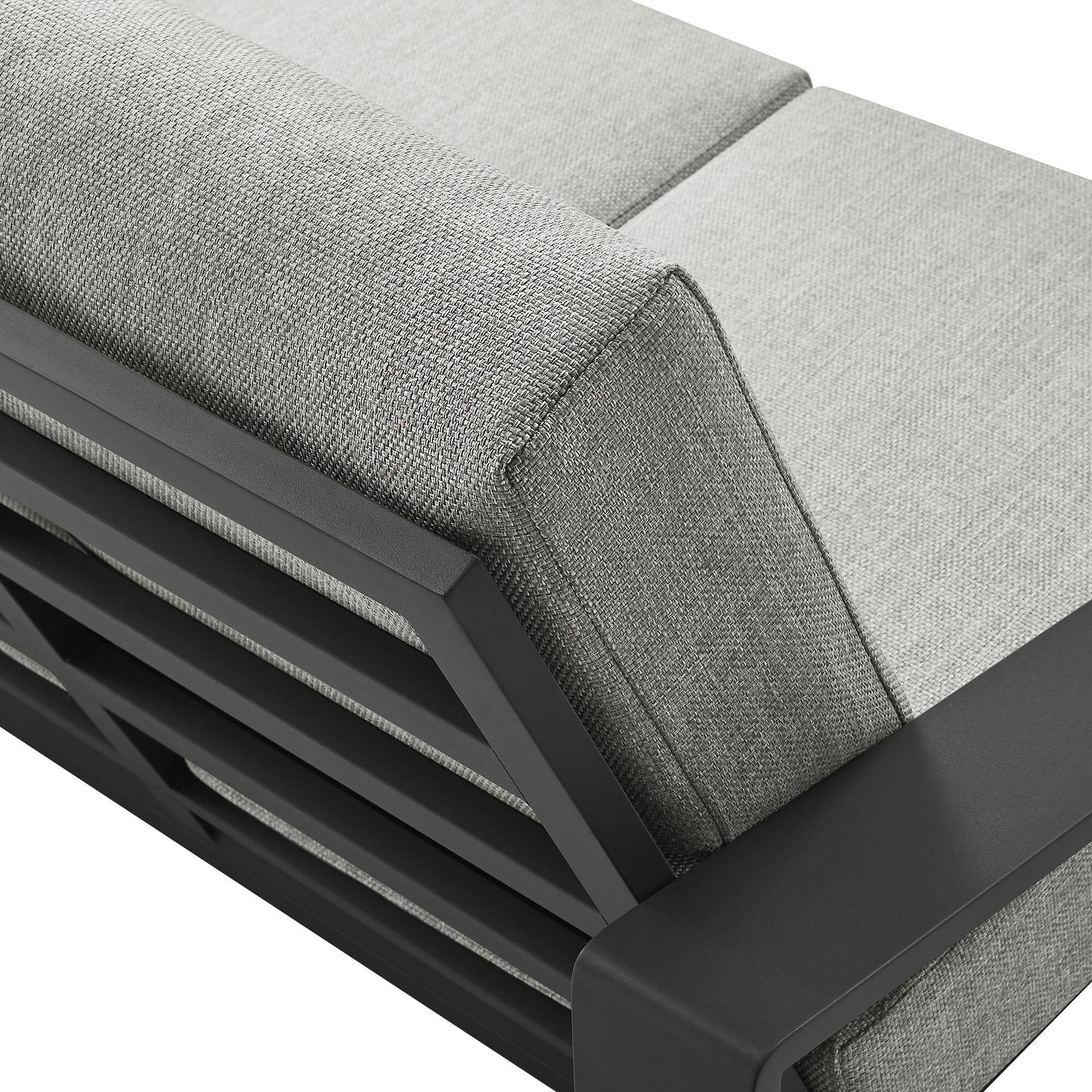 Alt View 5. Modway - Lirienne Outdoor Patio Aluminum Loveseat by Modway - Light Gray Gray.