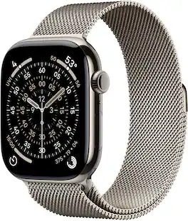 Apple Watch Series 11 (GPS+Cellular) 46mm Titanium Case with Natural Milanese Loop - S/M - Natural - (2025)