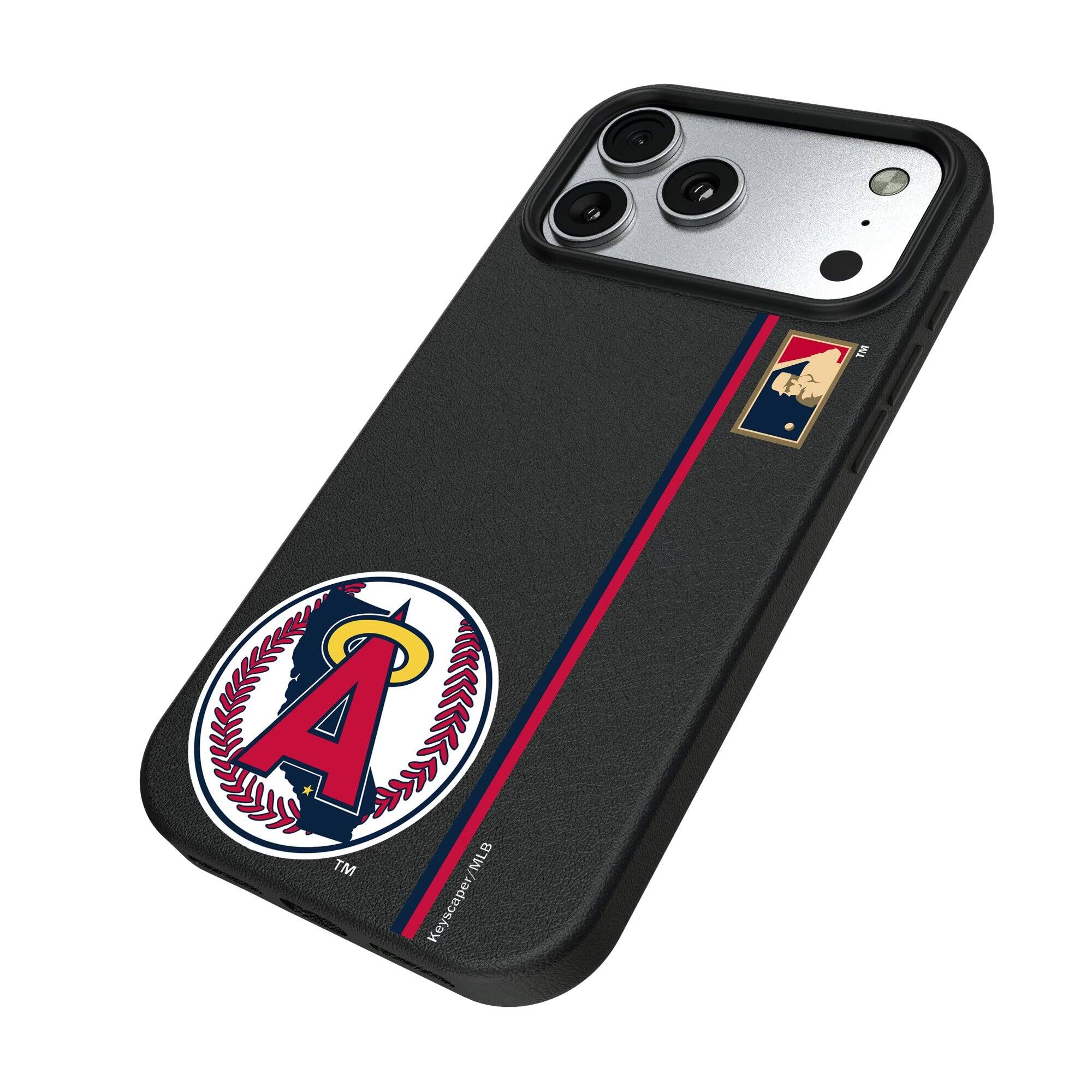 Alt View 1. Keyscaper - California Angels Cooperstown Collection iPhone Magnetic Bump Case - 15 - Black.