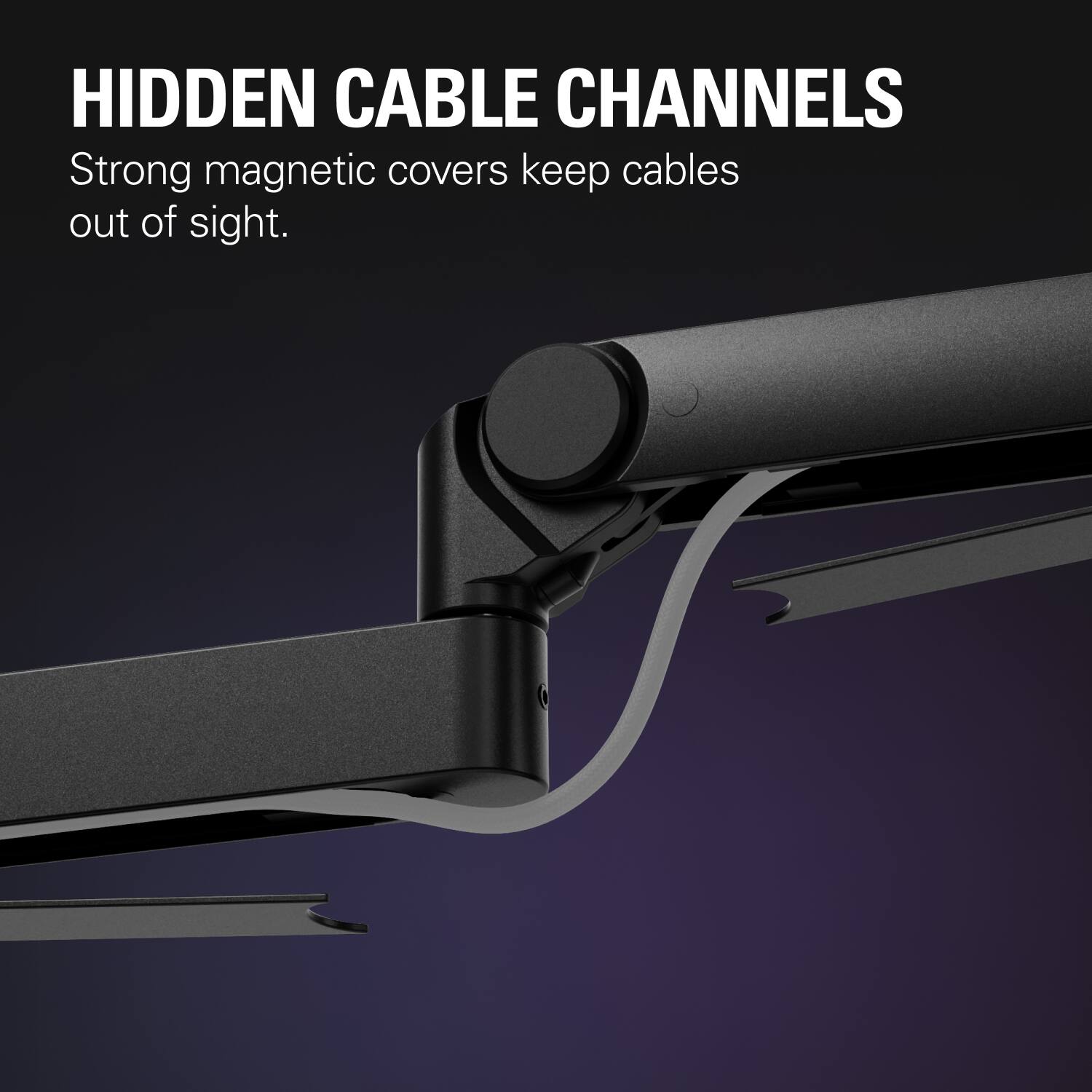 Hidden Cable Channels: Strong magnetic covers keep cables out of sight.