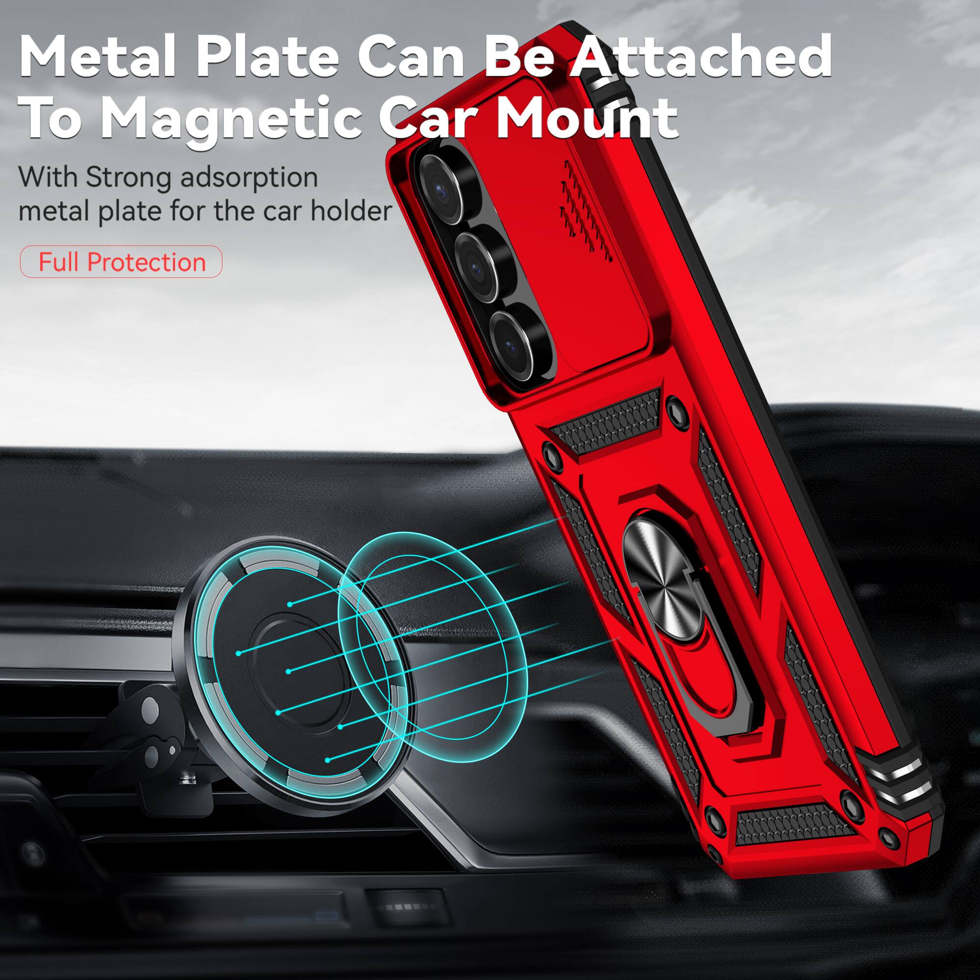 Metal Plate Can Be Attached To Magnetic Car Mount

With Strong adsorption metal plate for the car holder

Full Protection