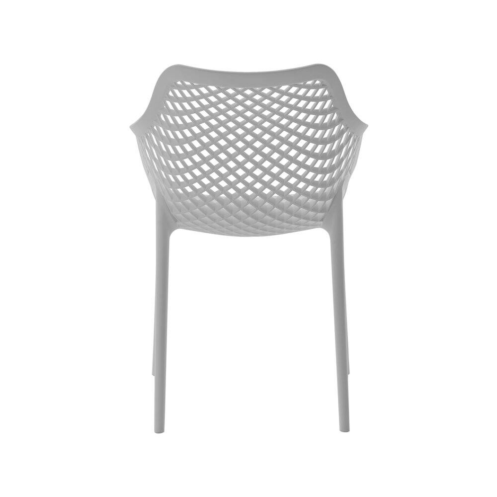 Left. Meridian Furniture - Mykonos Grey Outdoor Patio Dining Chair, Set of 4 - Grey.
