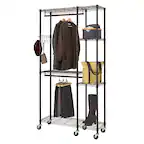 Front. TRINITY - 41x14x76 Rolling Closet Organizer Dark Bronze - Dark Bronze.