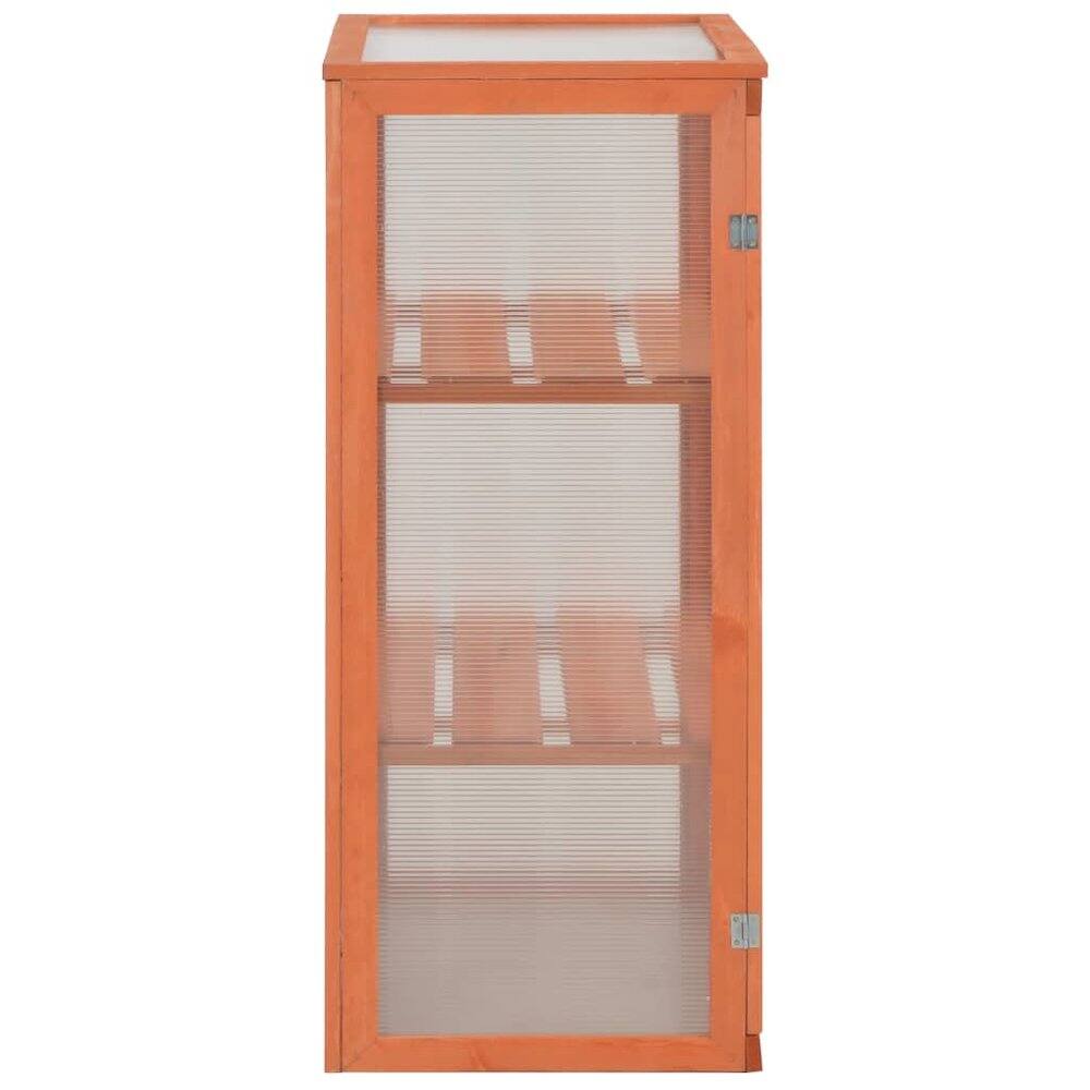 Alt View 2. vidaXL - vidaXL Greenhouse Wooden Wood and Polycarbonate board - Brown.