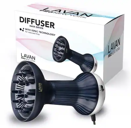 Lavan Pro New York Diffuser Hair Dryer with Ionic Technology for reduced frizz