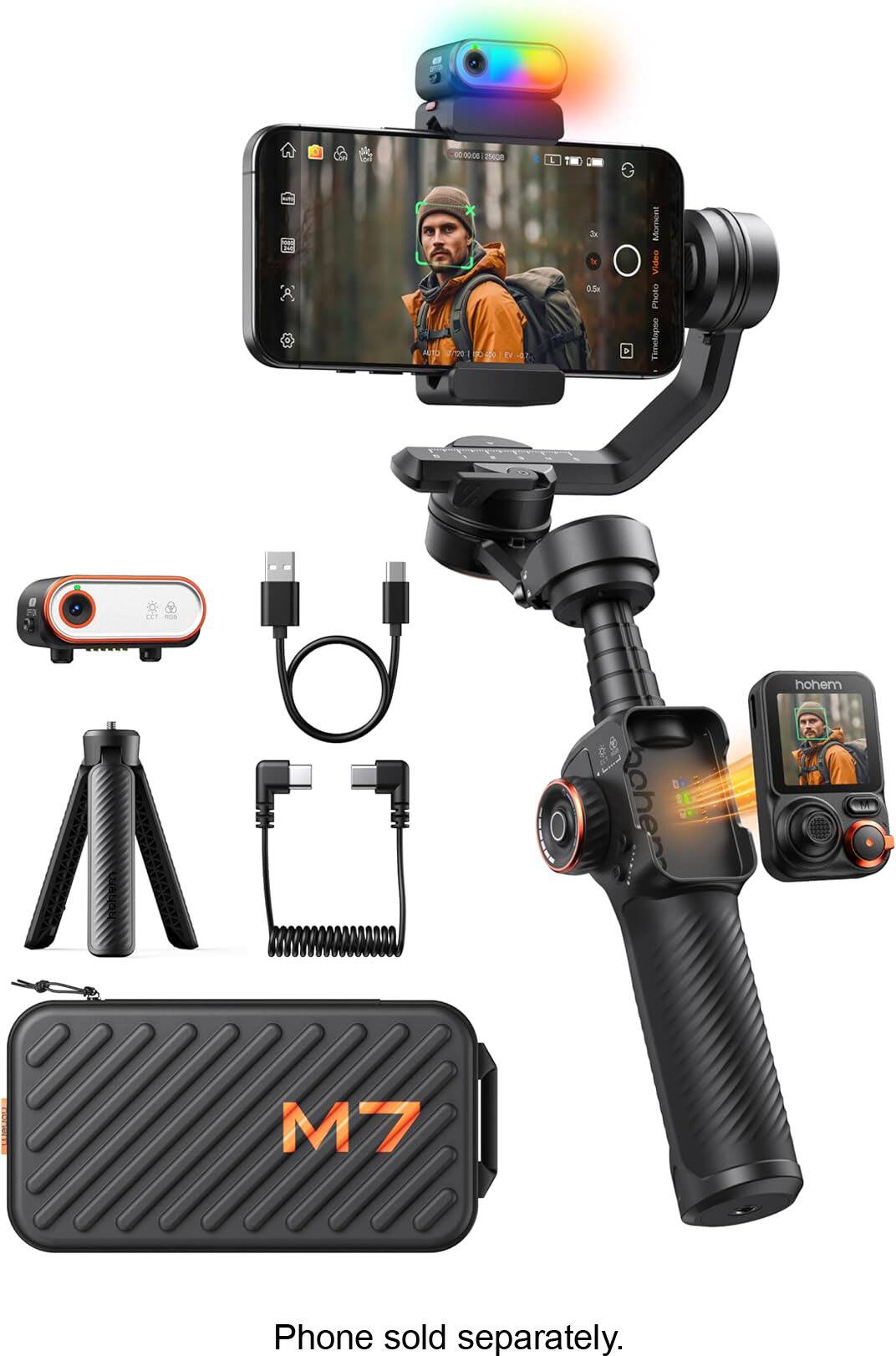 The text on the image is: "Phone sold separately."