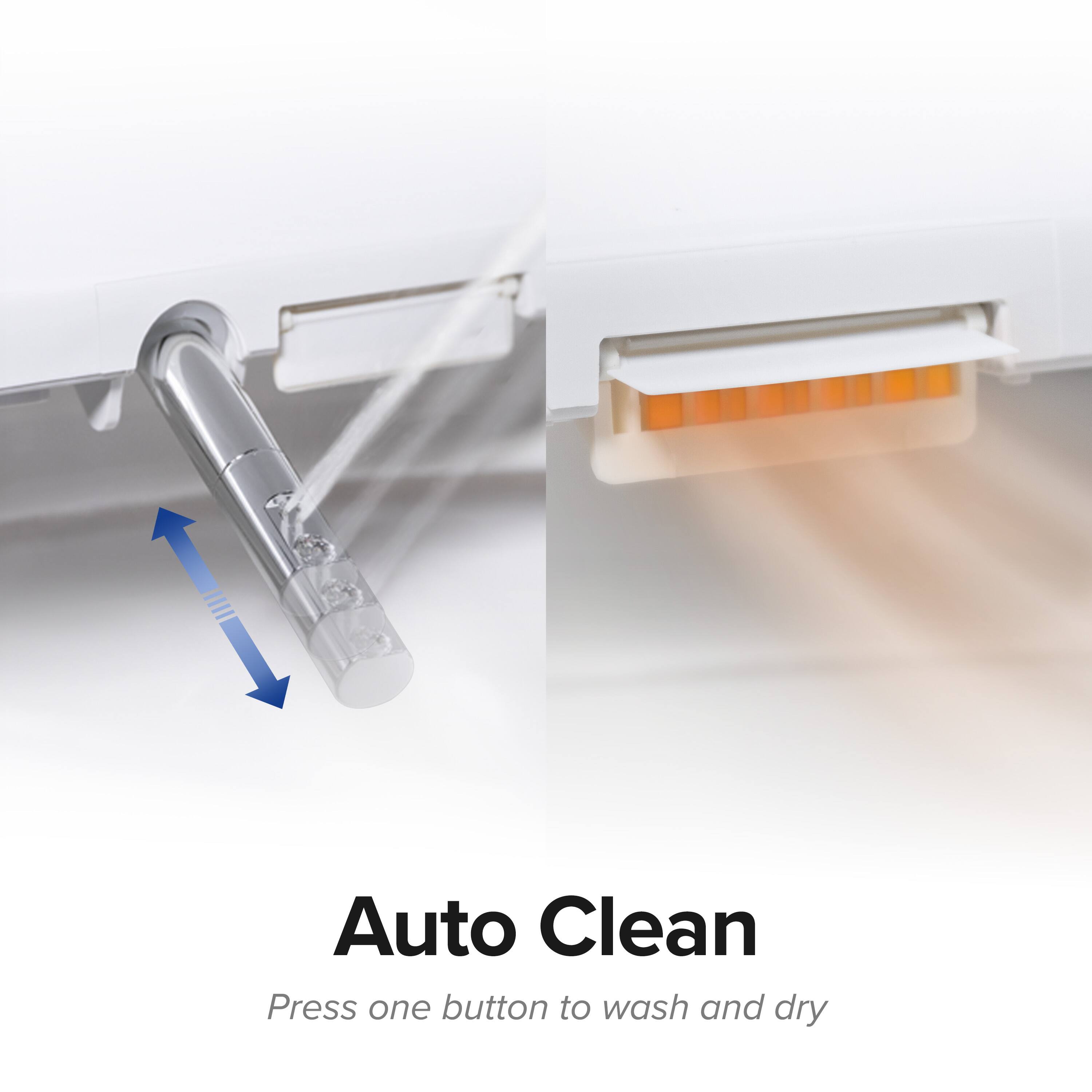 Auto Clean  
Press one button to wash and dry