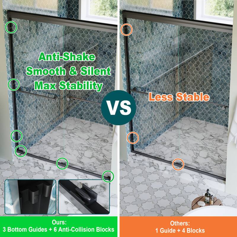 Anti-Shake Smooth & Silent Max Stability VS Less Stable

Ours: 3 Bottom Guides + 6 Anti-Collision Blocks

Others: 1 Guide + 4 Blocks